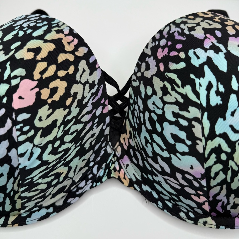 Torrid XO Plunge Push-Up Bra Sweeping Leopard Animal Print Size 40 DDD - Picture 6 of 10